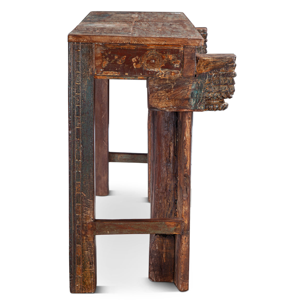 Finely Carved Wood Console Table