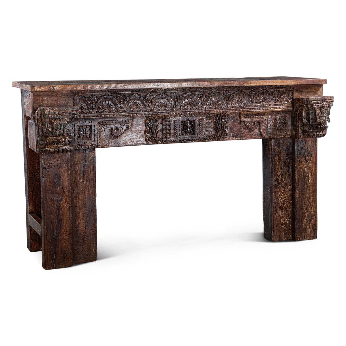 Finely Carved Wood Console Table