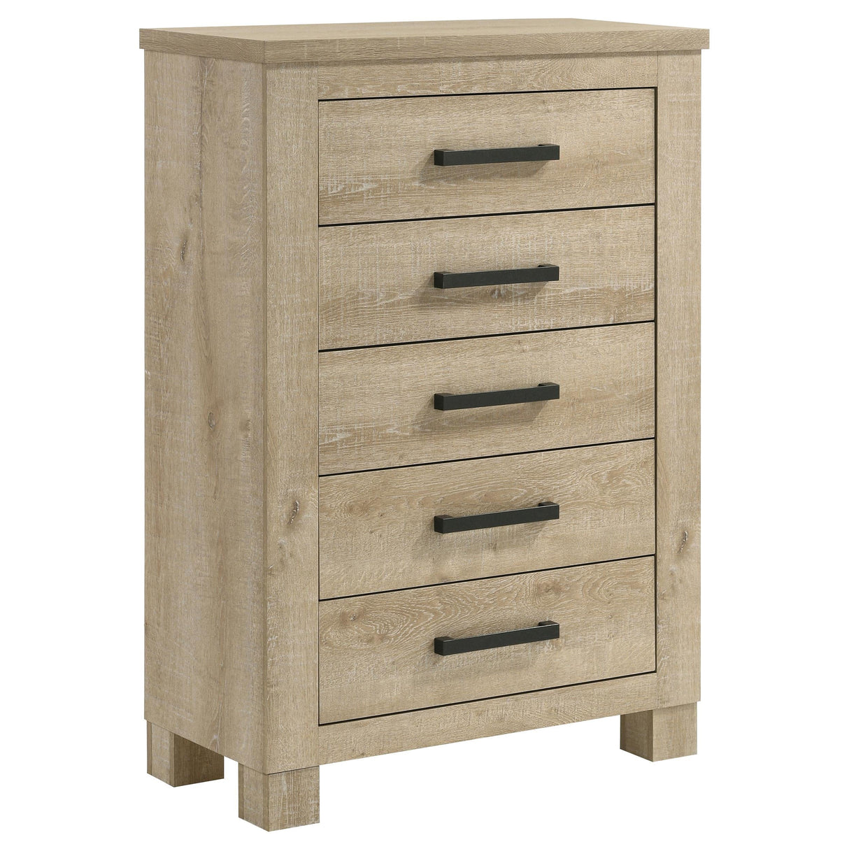 Oakglen Weathered Oak 5-drawer Chest by Coaster at Eve Furniture