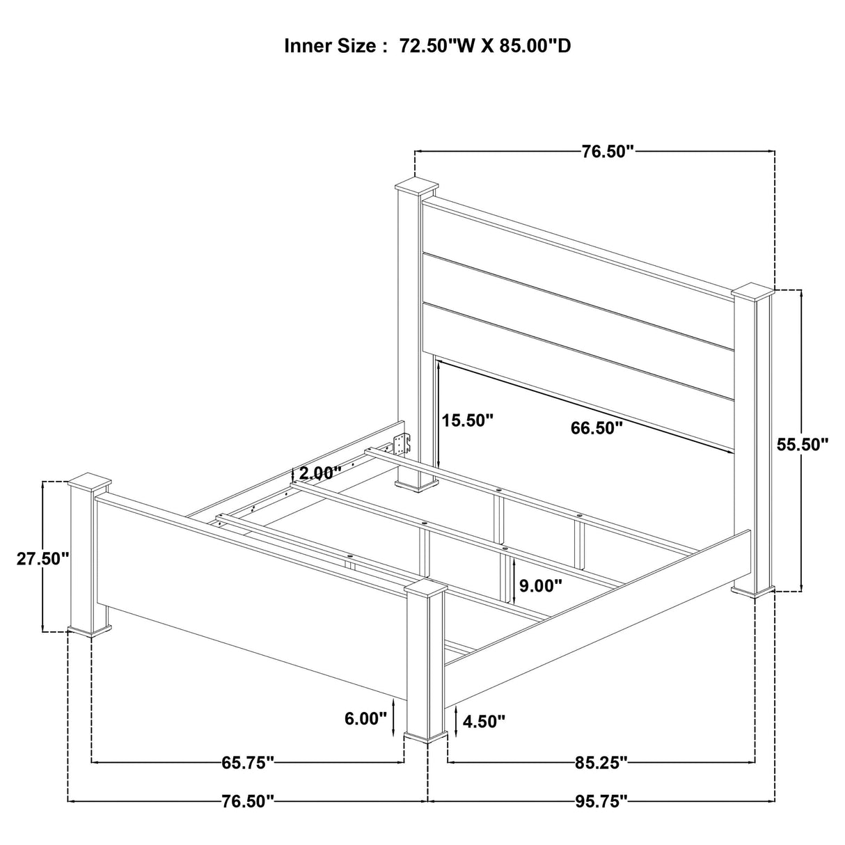 Oakglen Weathered Oak California King Panel Bed by Coaster at Eve Furniture