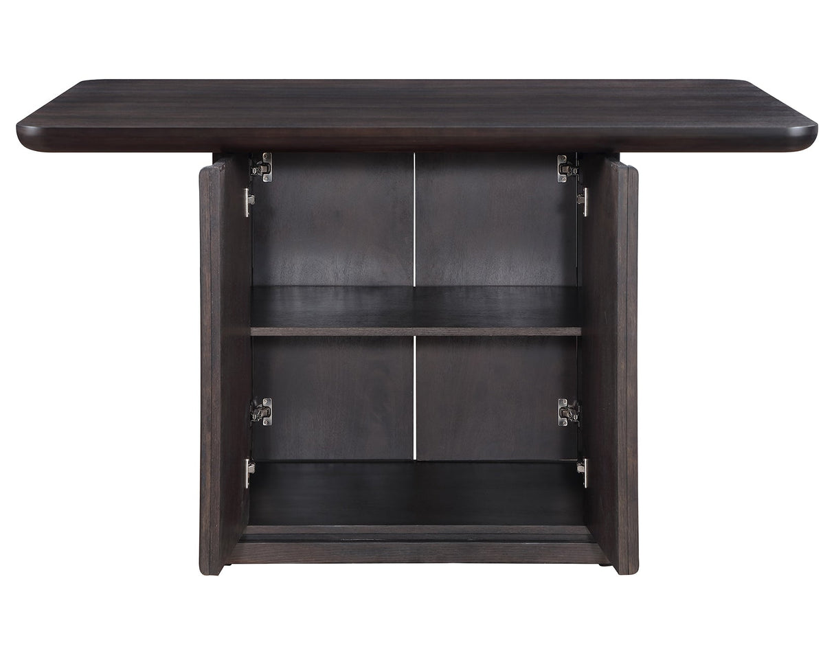 Oakley Charcoal Brown Counter Storage Table by Steve Silver at Eve Furniture