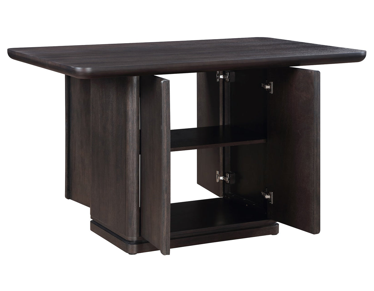 Oakley Charcoal Brown Counter Storage Table by Steve Silver at Eve Furniture