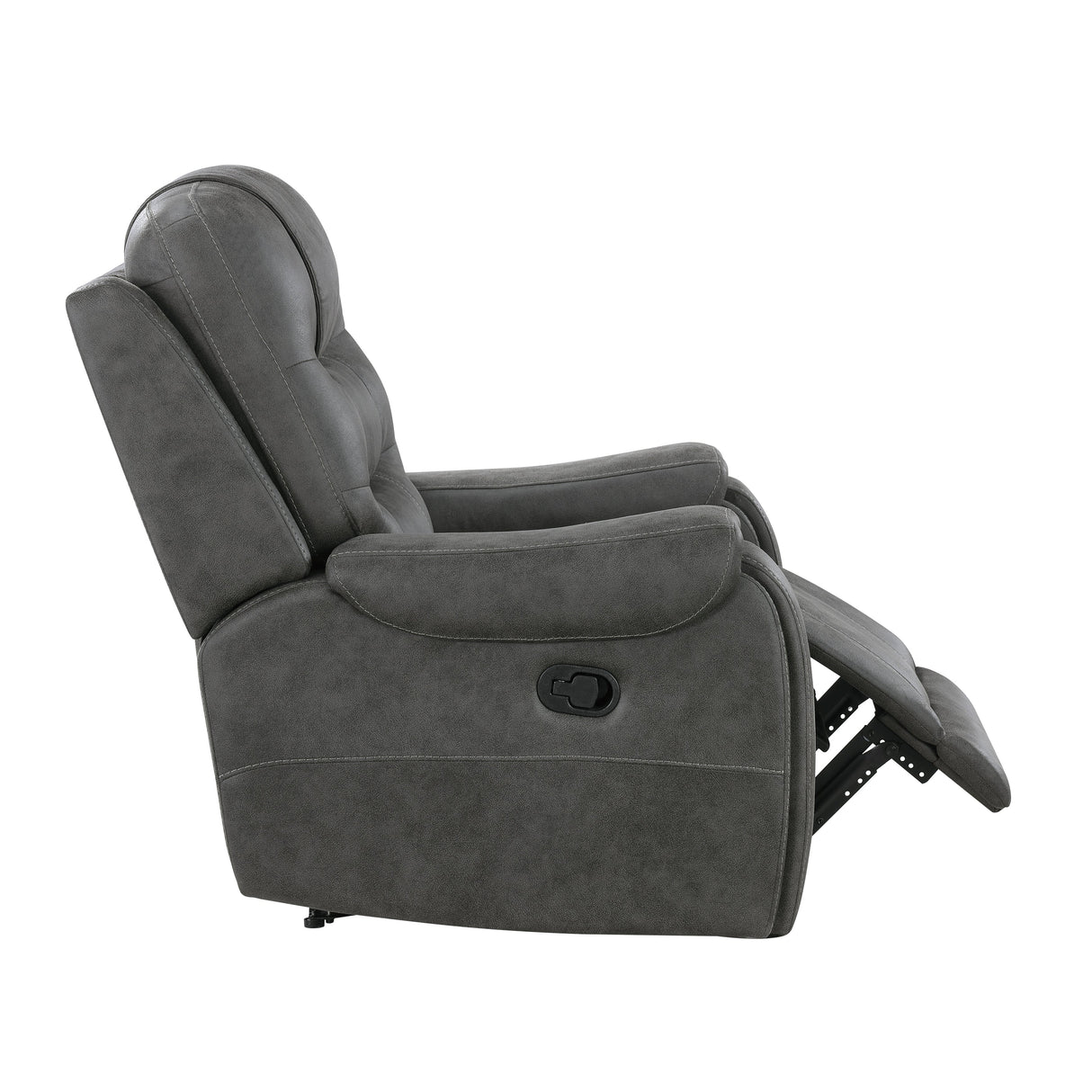 Oberon Dark Gray Reclining Chair by Homelegance at Eve Furniture