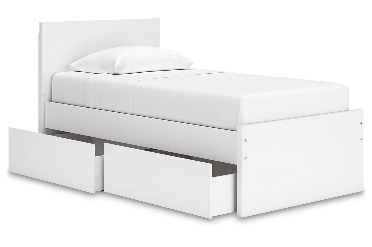 Onita White Youth One Side Storage Panel Platform Bedroom Set by Ashley at Eve Furniture