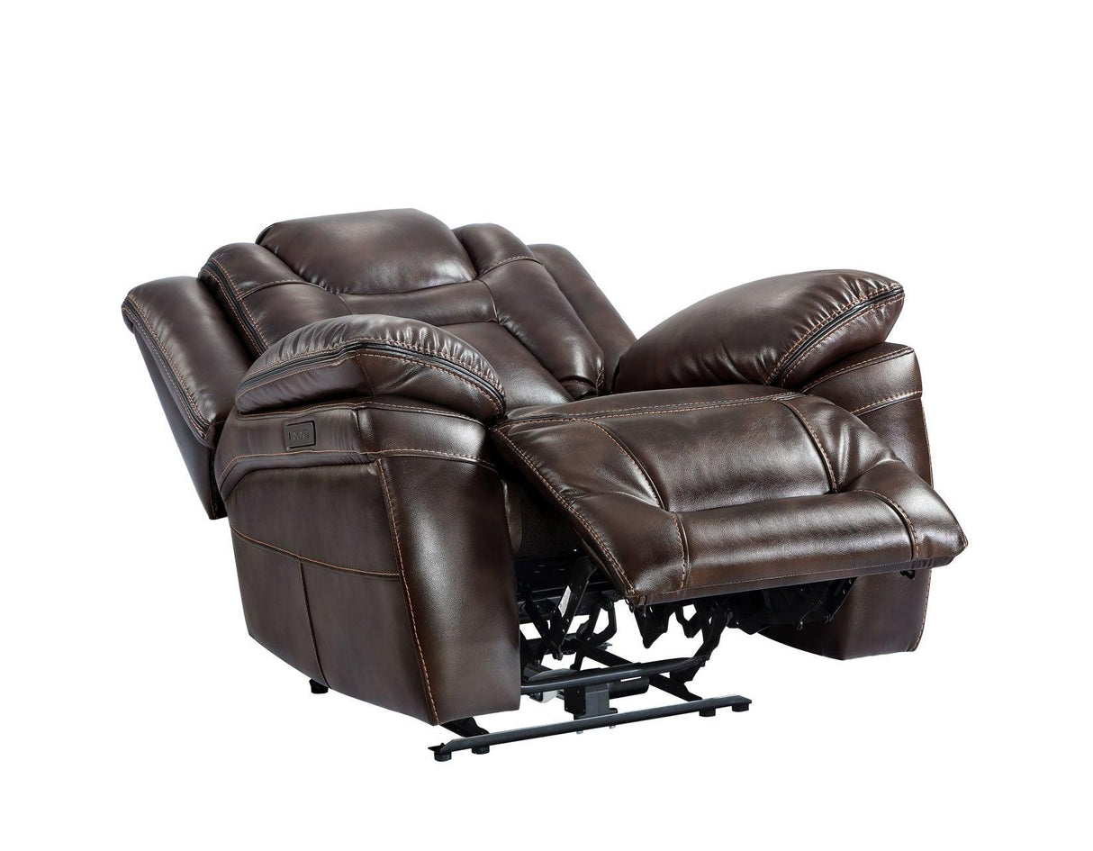 Oportuna Coffee Dual-Power Recliner by Steve Silver at Eve Furniture