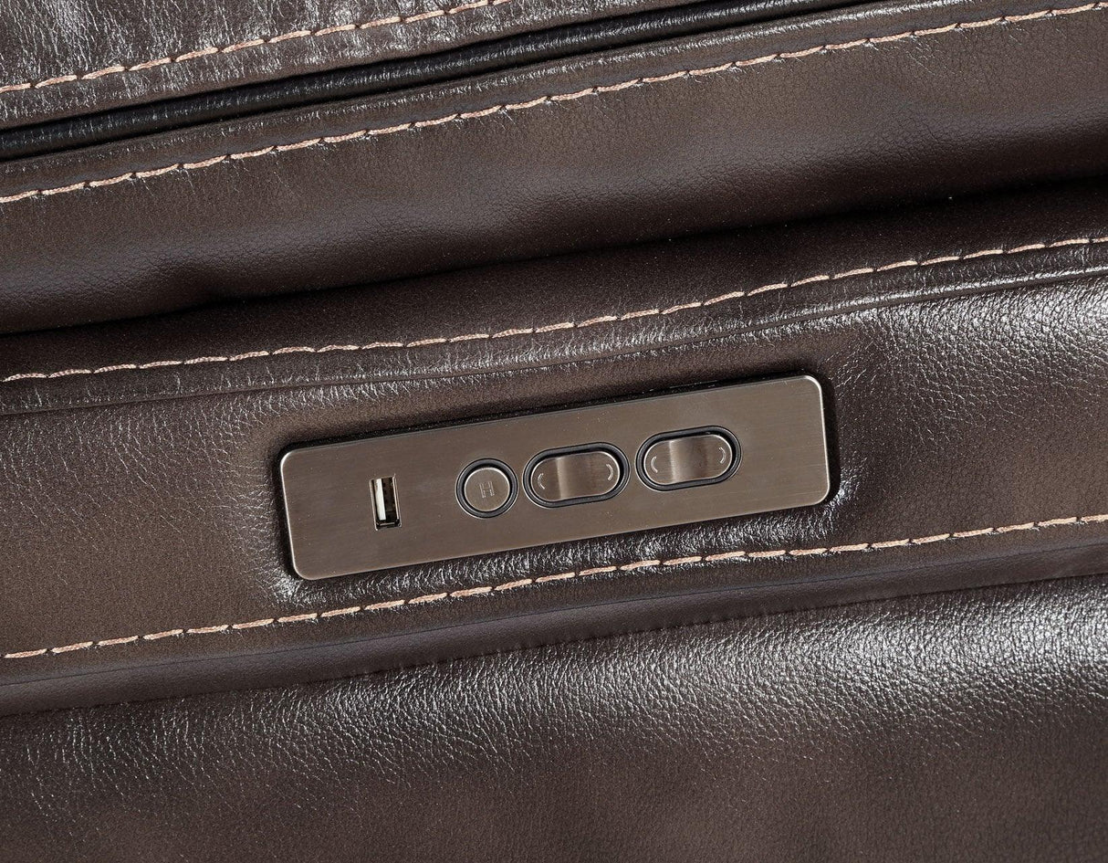 Oportuna Coffee Dual-Power Recliner by Steve Silver at Eve Furniture