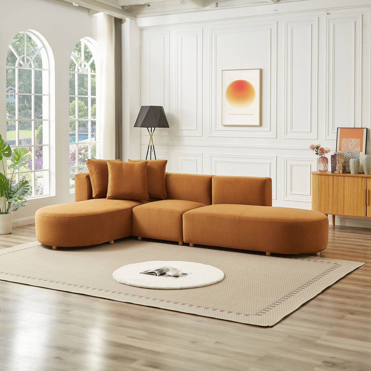 Orby Velvet Sectional Sofa Left Facing by Ashcroft Imports at Eve Furniture