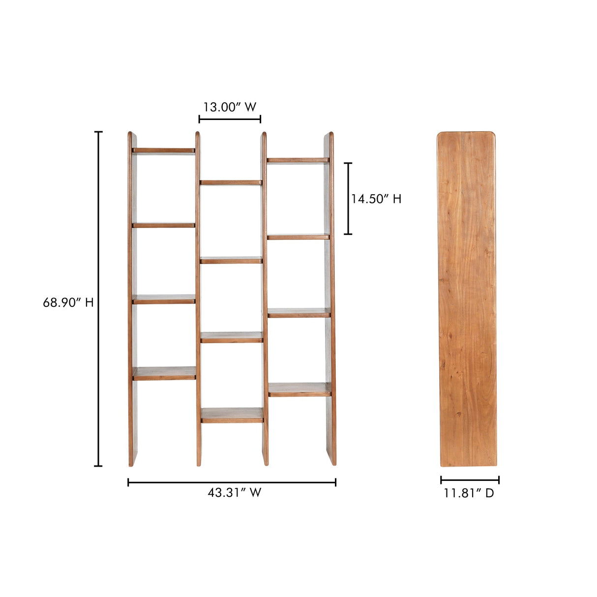 Orson Brown Bookcase by Moe's Home at Eve Furniture