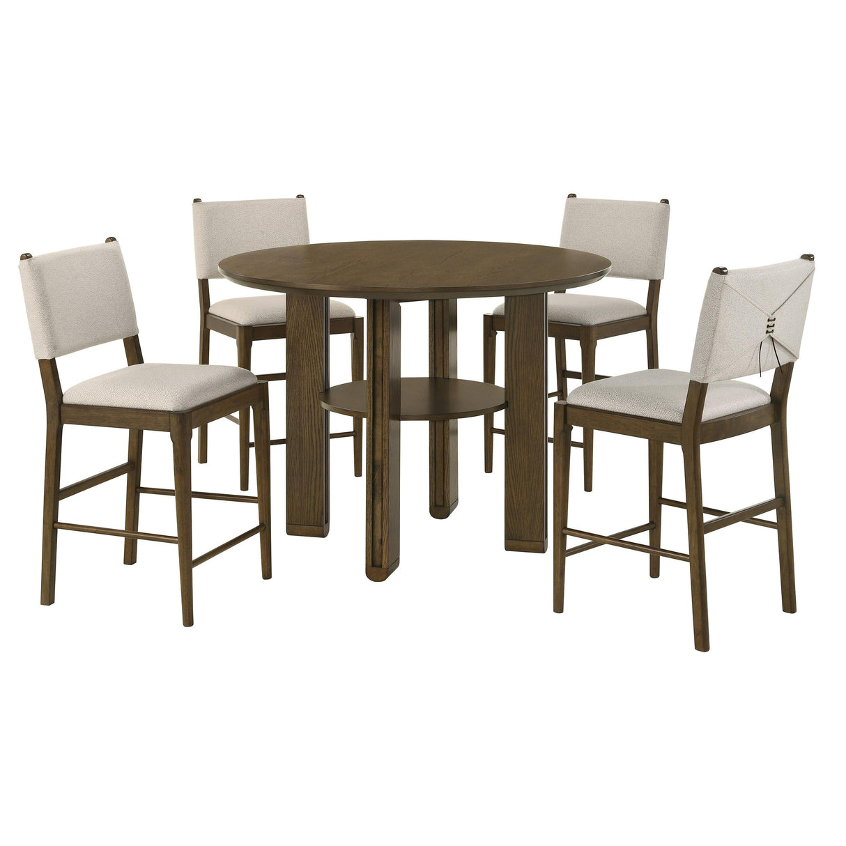 Ottowa Brown 5-Piece Round Wood Counter Height Dining Room Set by Coaster at Eve Furniture