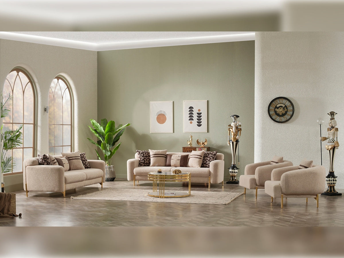 Shelby Beige 4-pieces Livingroom Set