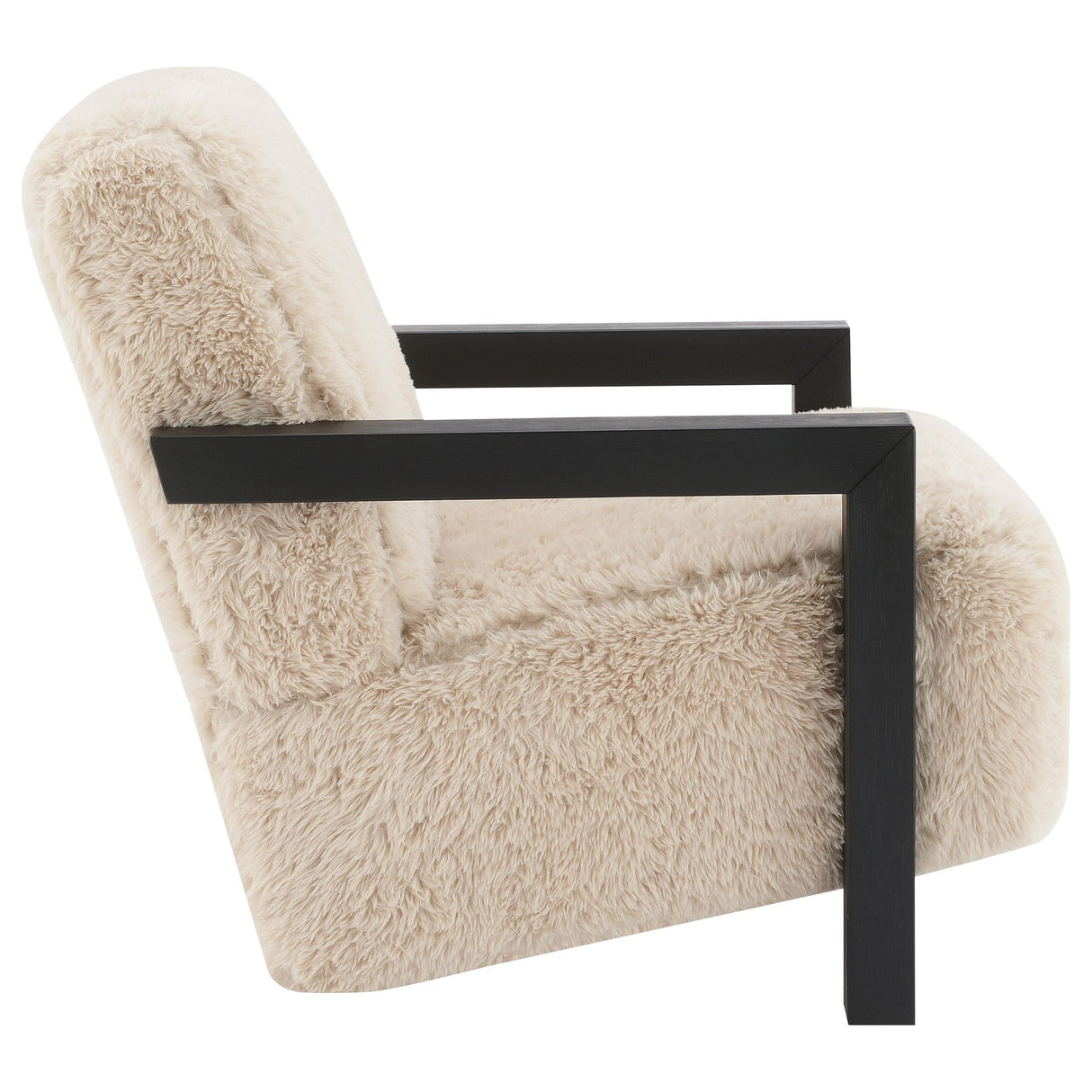 Paquet Latte Faux Fur Solid Wood Arm Chair by Coaster at Eve Furniture