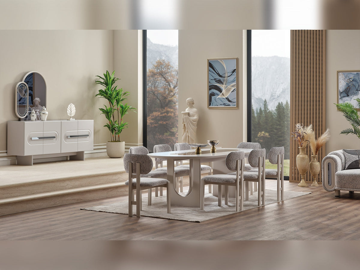 Parma Diningroom (Consol With Mirror & Dining Table & 6 Dining Chair)