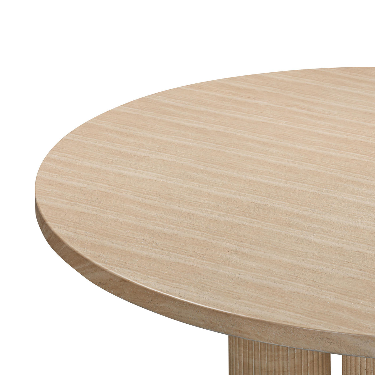 Patti Textured Faux Travertine Indoor / Outdoor 55" Round Dining Table by TOV Furniture at Eve Furniture