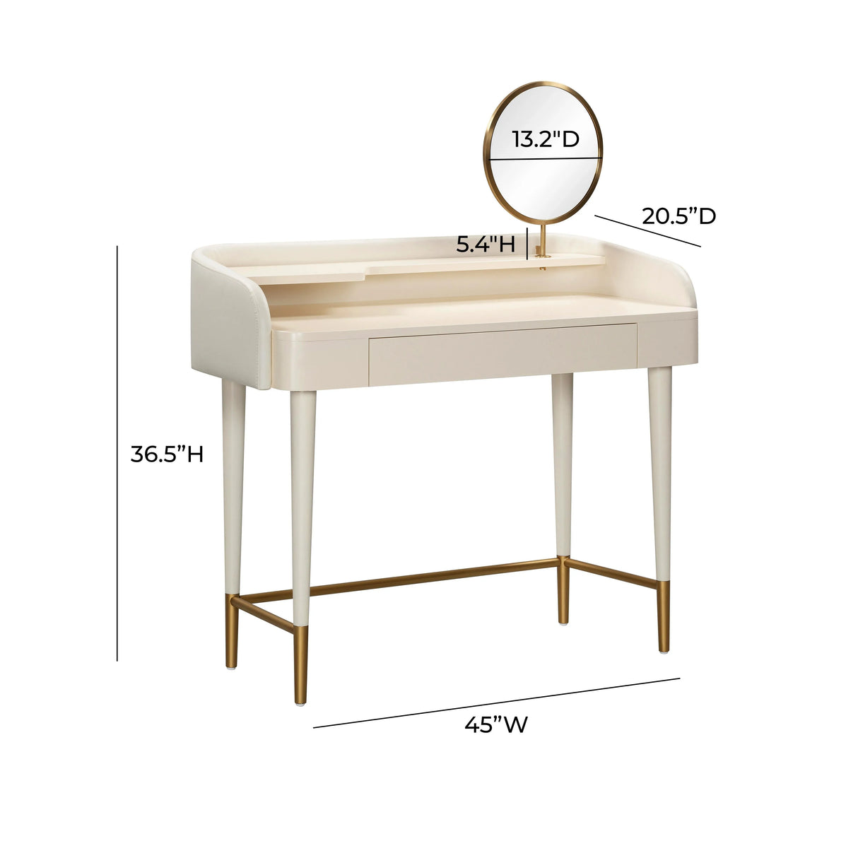 Penelope Performance Vegan Leather Wrapped Vanity Desk by TOV Furniture at Eve Furniture