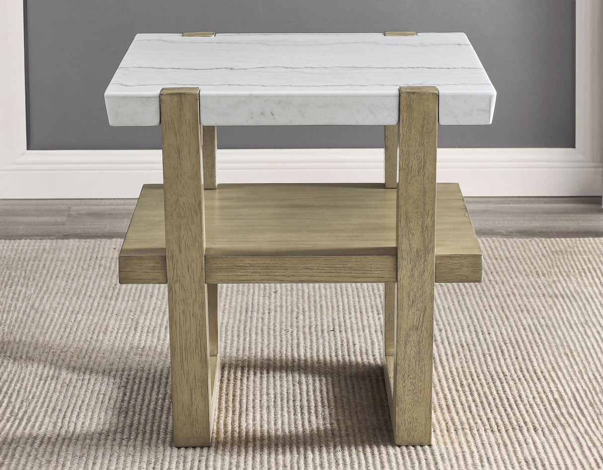 Perth White Marble End Table by Steve Silver at Eve Furniture