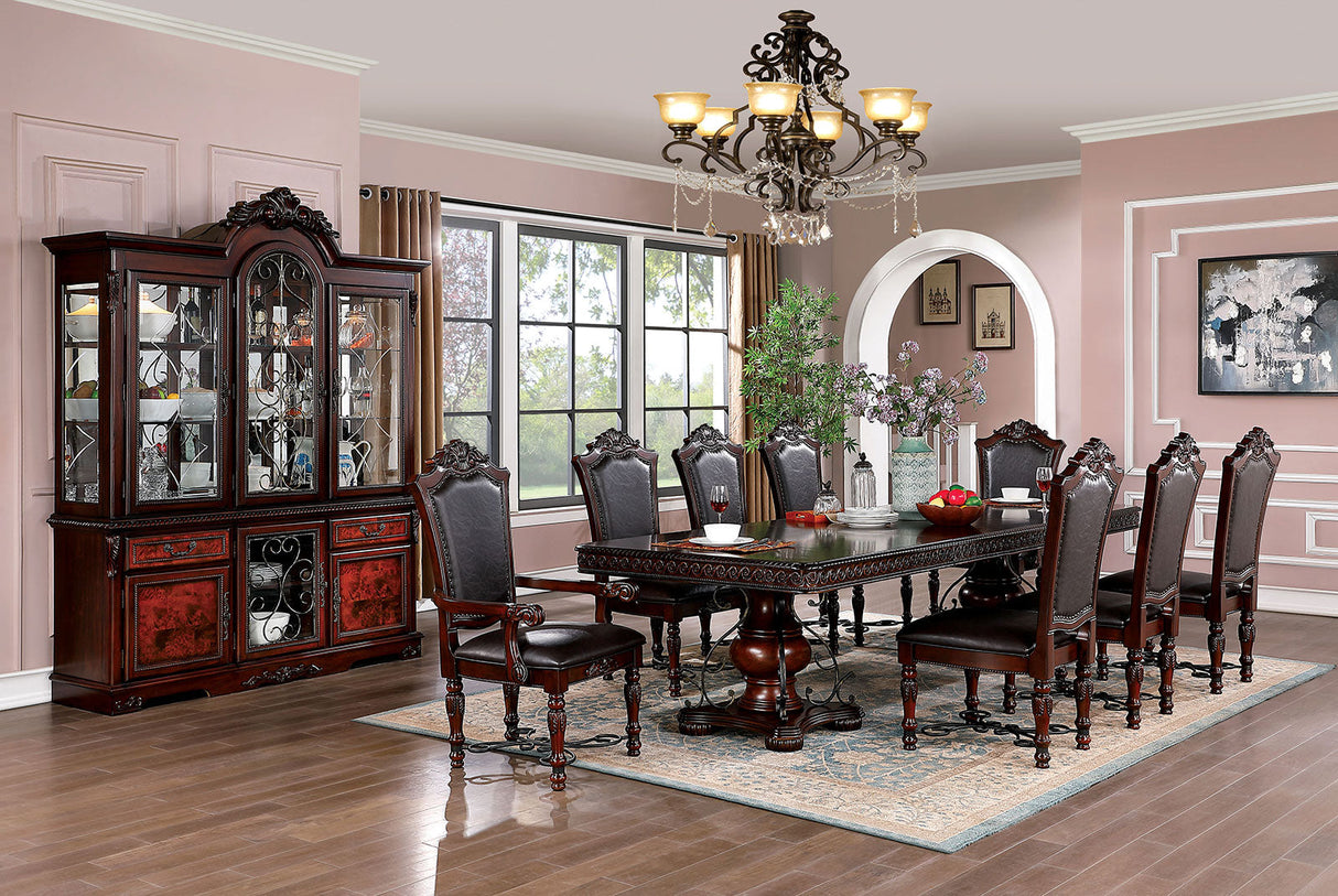 Picardy Brown Cherry Dining Table by Furniture of America at Eve Furniture
