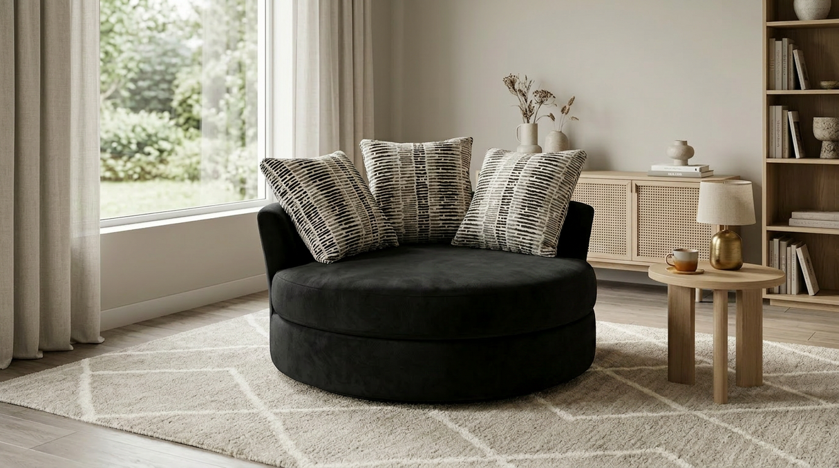 Midnight Swivel Black Chair