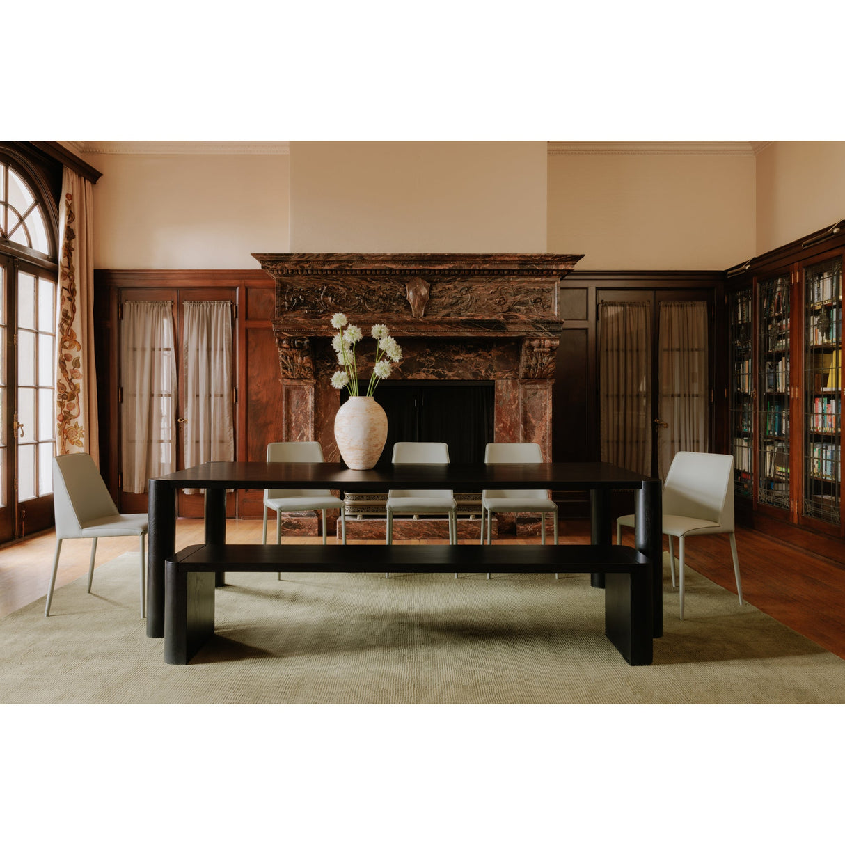 Post Black Large Dining Table by Moe's Home at Eve Furniture