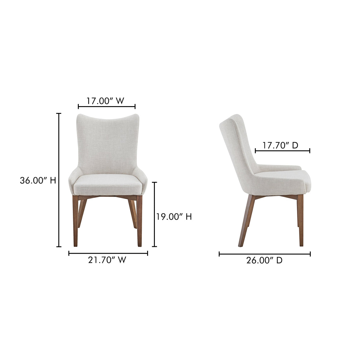 Potter Beige Dining Chair by Moe's Home at Eve Furniture
