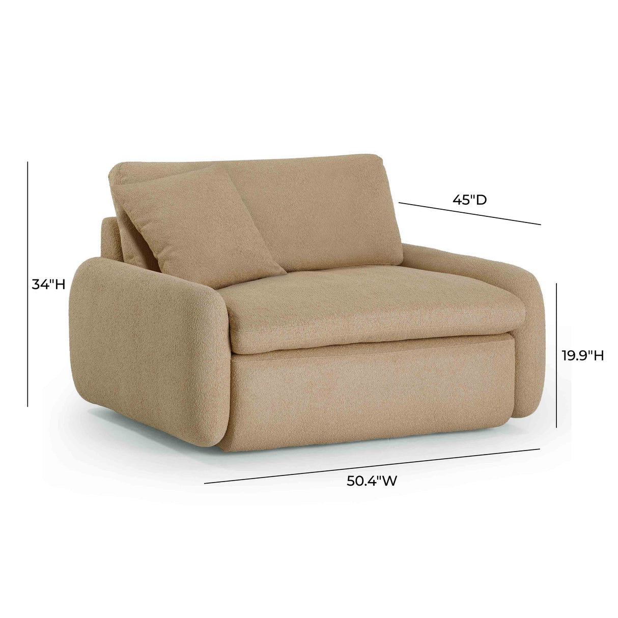 Rachelle Tan Boucle Lounge Chair by TOV Furniture at Eve Furniture