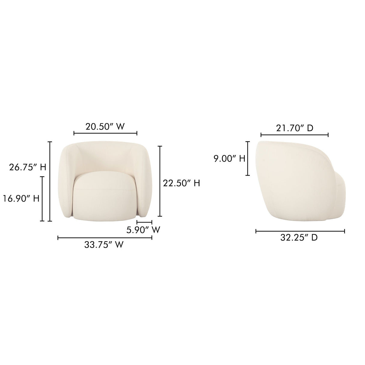 Rae Cream Outdoor Accent Chair by Moe's Home at Eve Furniture