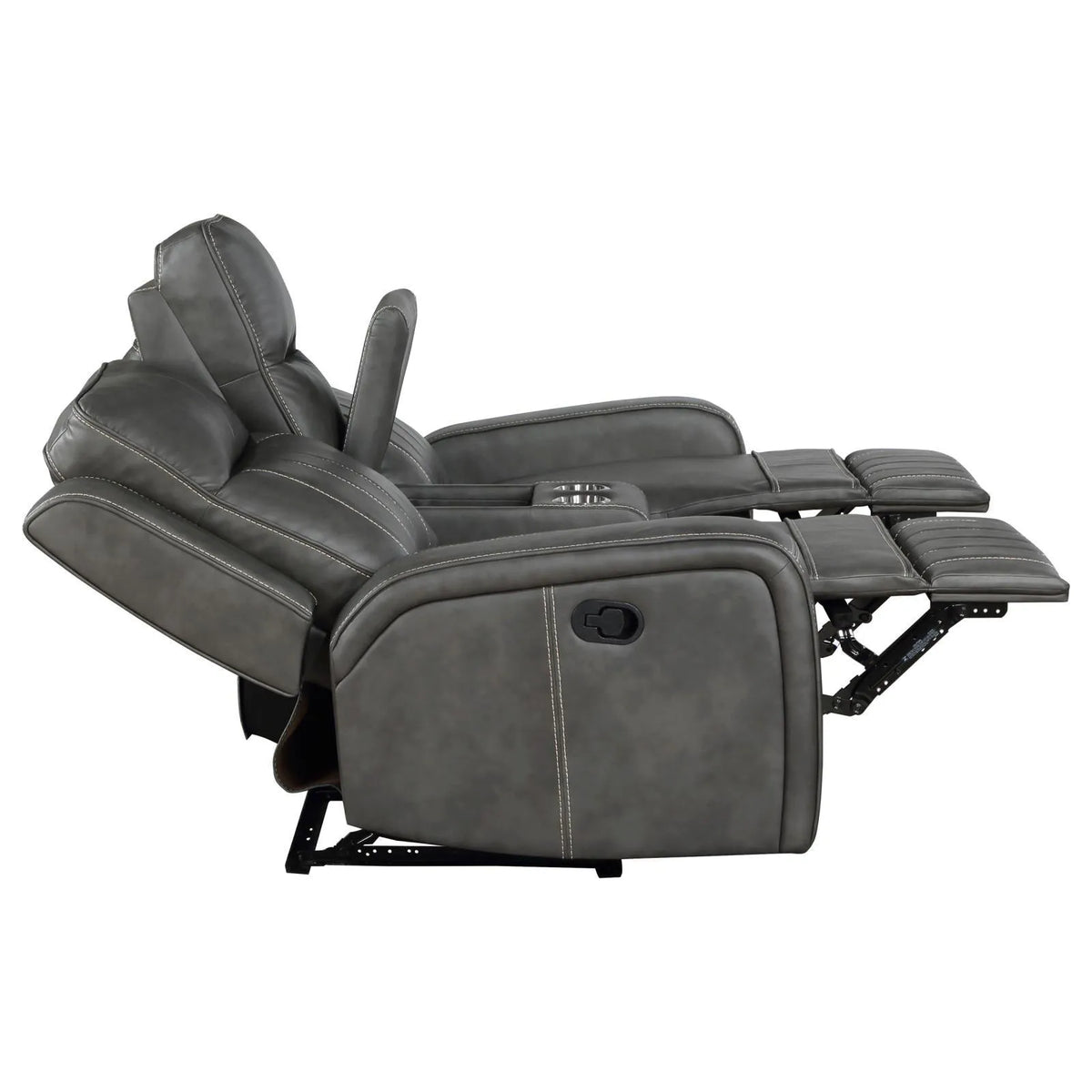 Raelynn Grey 2-Piece Upholstered Motion Reclining Sofa Set by Coaster at Eve Furniture