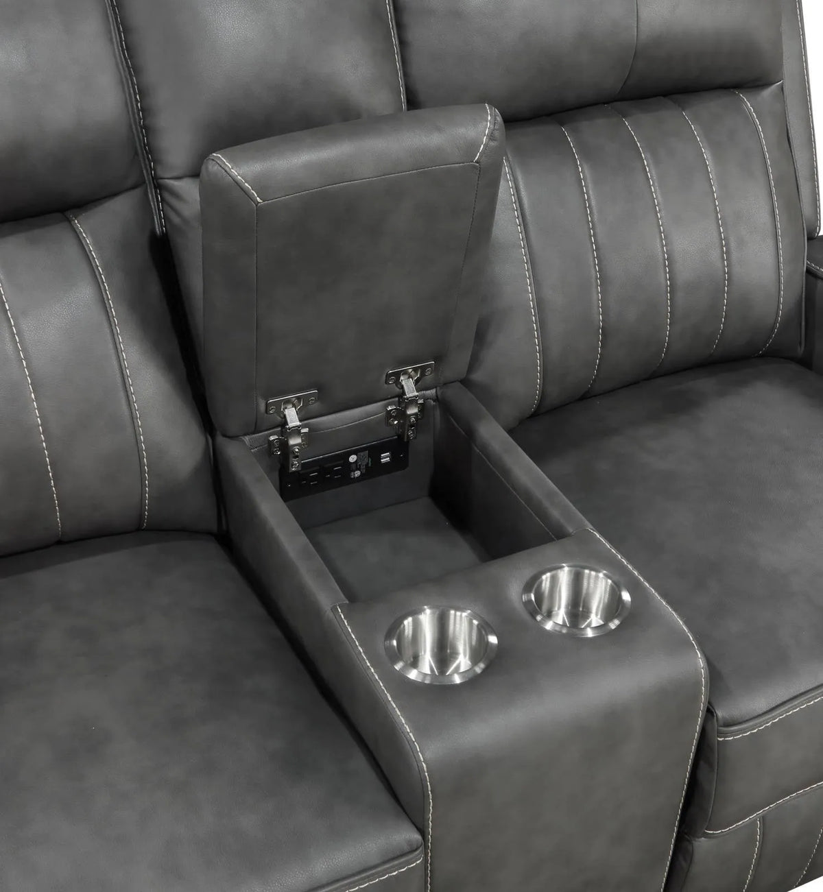 Raelynn Grey 2-Piece Upholstered Motion Reclining Sofa Set by Coaster at Eve Furniture