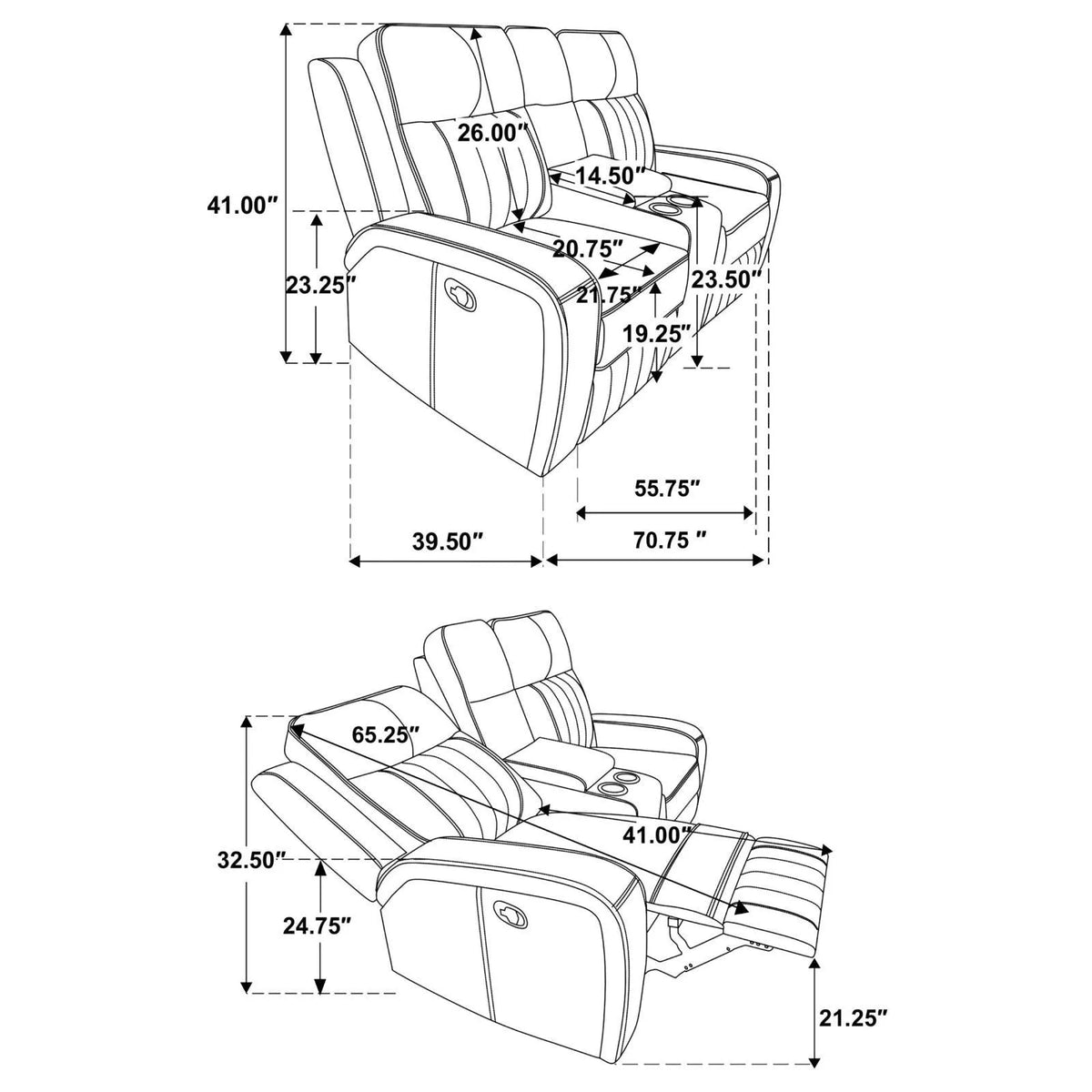 Raelynn Grey 2-Piece Upholstered Motion Reclining Sofa Set by Coaster at Eve Furniture