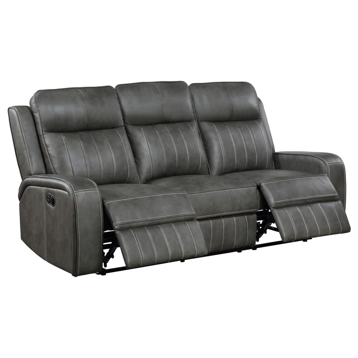 Raelynn Grey 2-Piece Upholstered Motion Reclining Sofa Set by Coaster at Eve Furniture