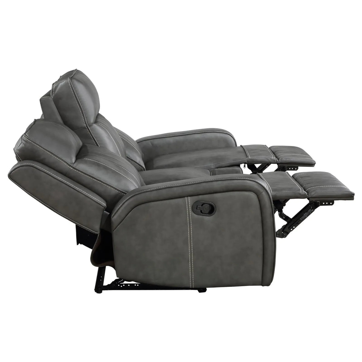 Raelynn Grey 2-Piece Upholstered Motion Reclining Sofa Set by Coaster at Eve Furniture