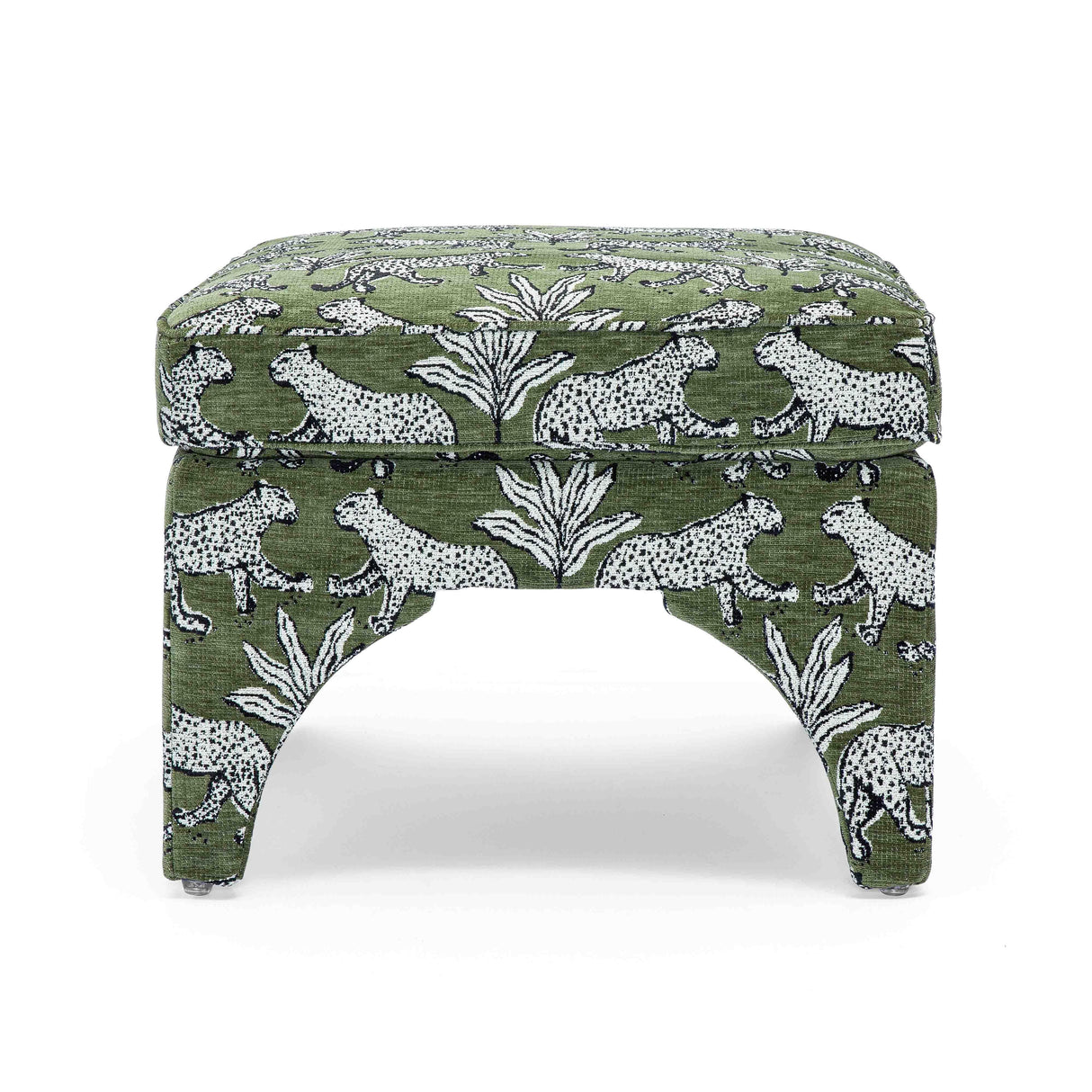 Raji Leopard Jacquard Ottoman by TOV Furniture at Eve Furniture