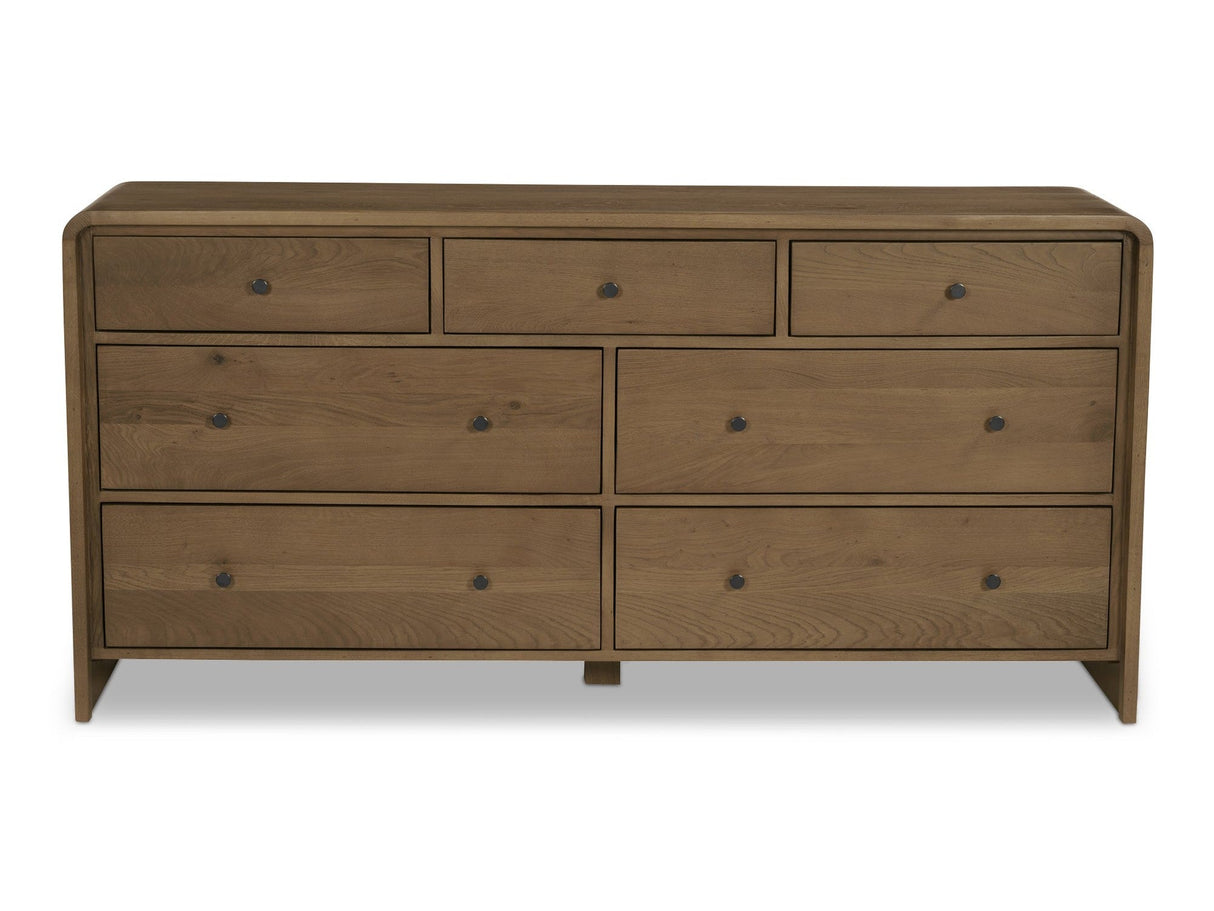 Riley Oak 7 Drawer Dresser by Moe's Home at Eve Furniture