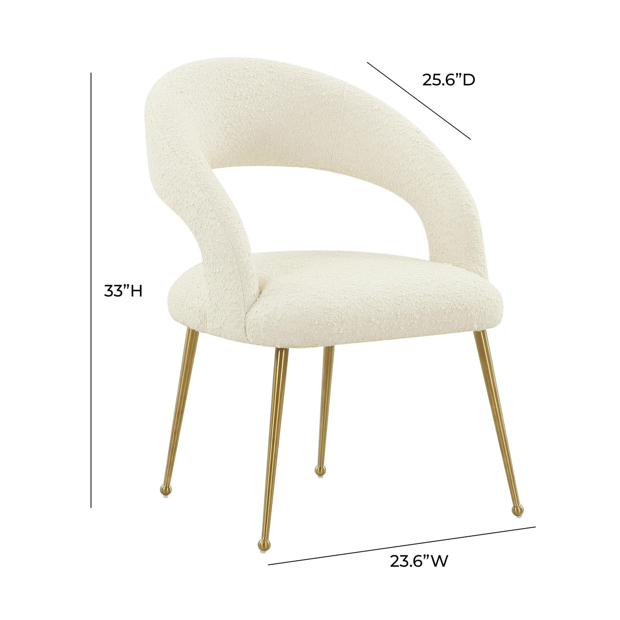 Rocco Performance Boucle Dining Chair by TOV Furniture at Eve Furniture