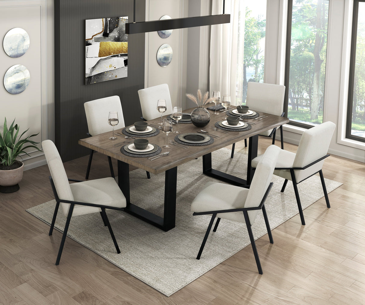 Rochelle Natural Oak Dining Set by Homelegance at Eve Furniture