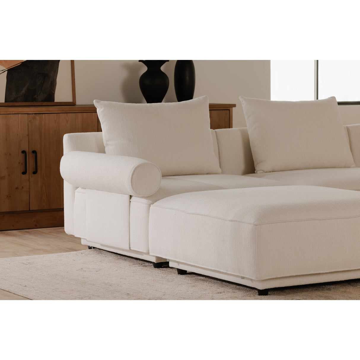 Rosello White Left Arm Facing Chair by Moe's Home at Eve Furniture