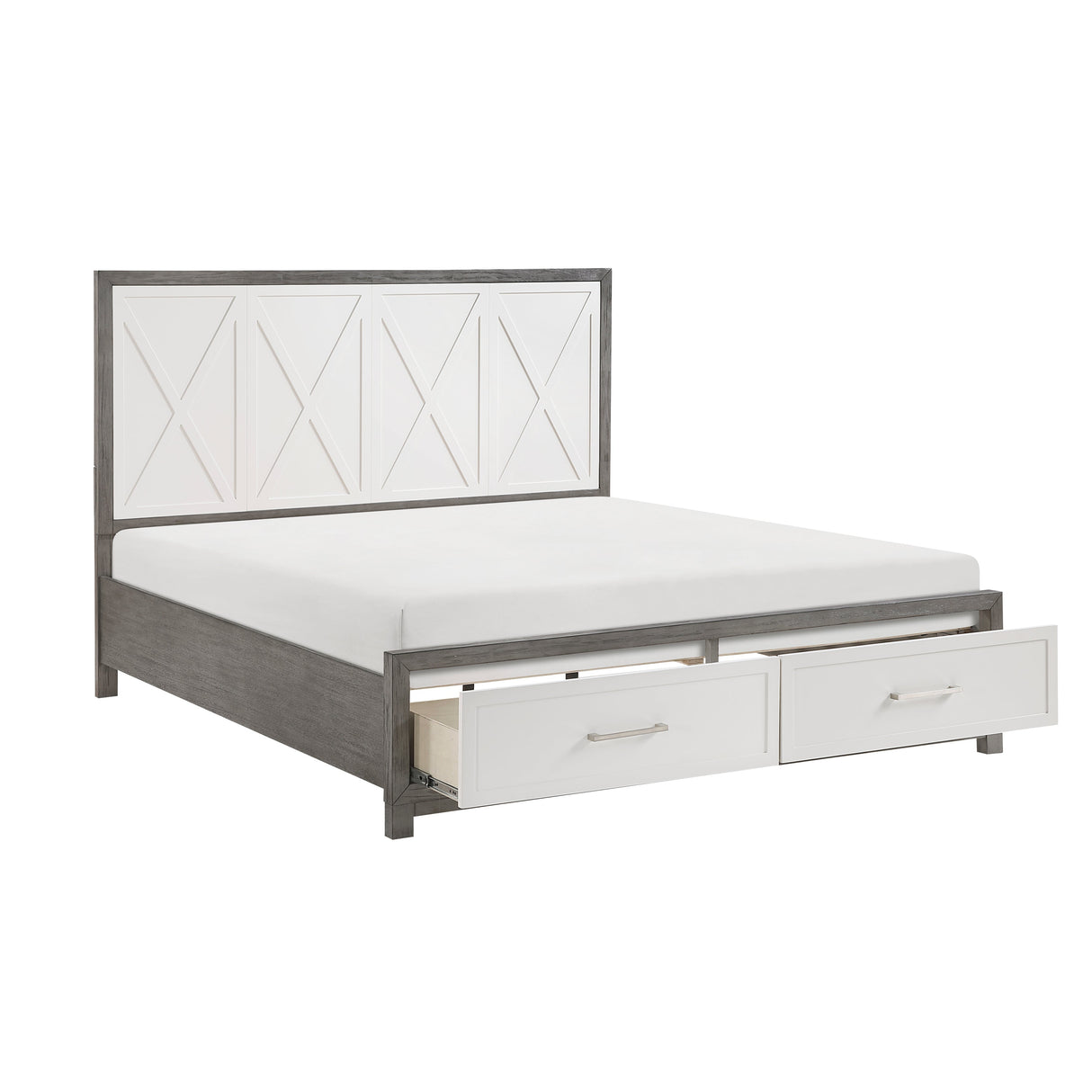 Rowan Two-tone King Storage Platform Bed by Homelegance at Eve Furniture
