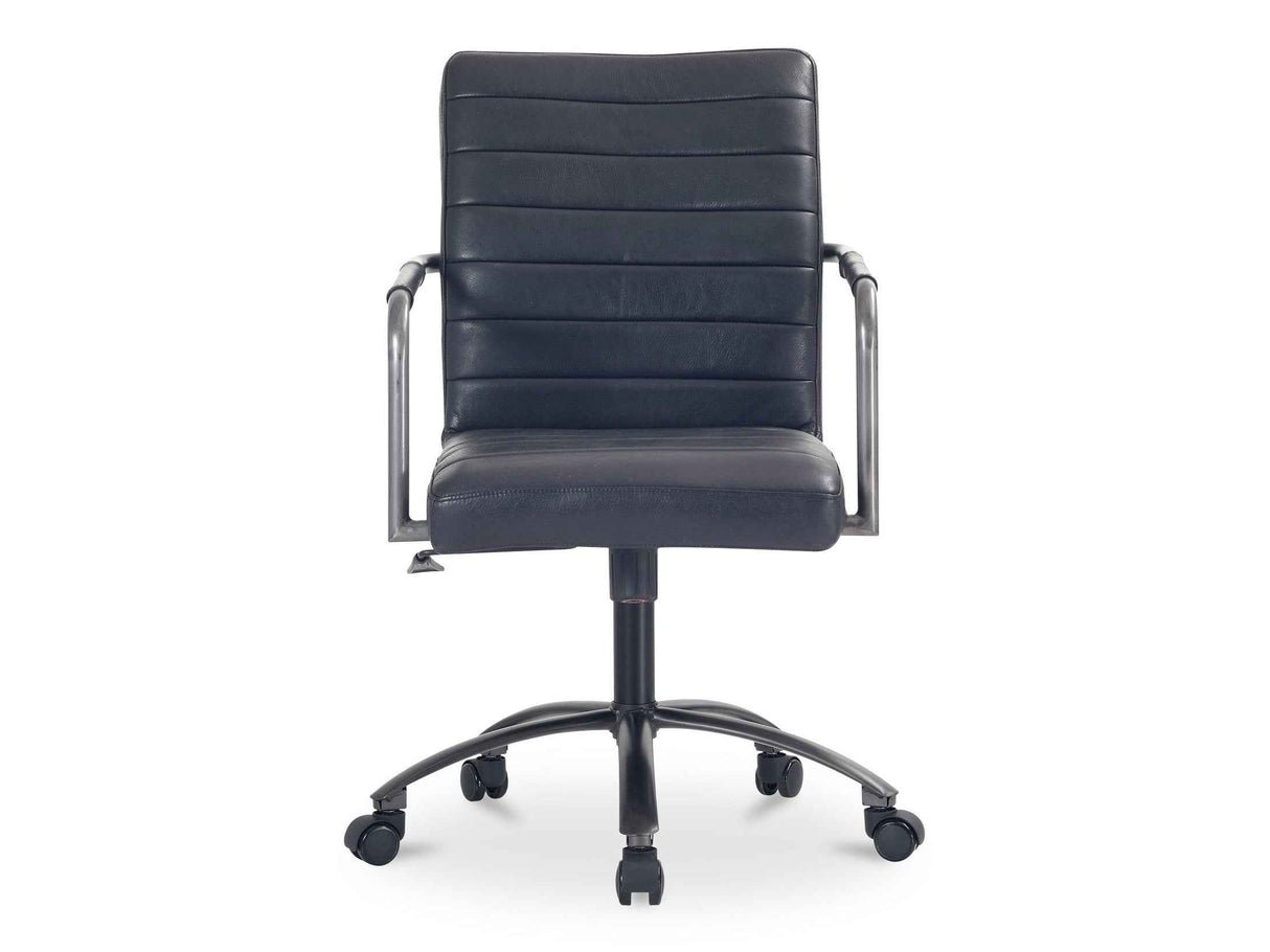 Roy Black Leather Office Chair