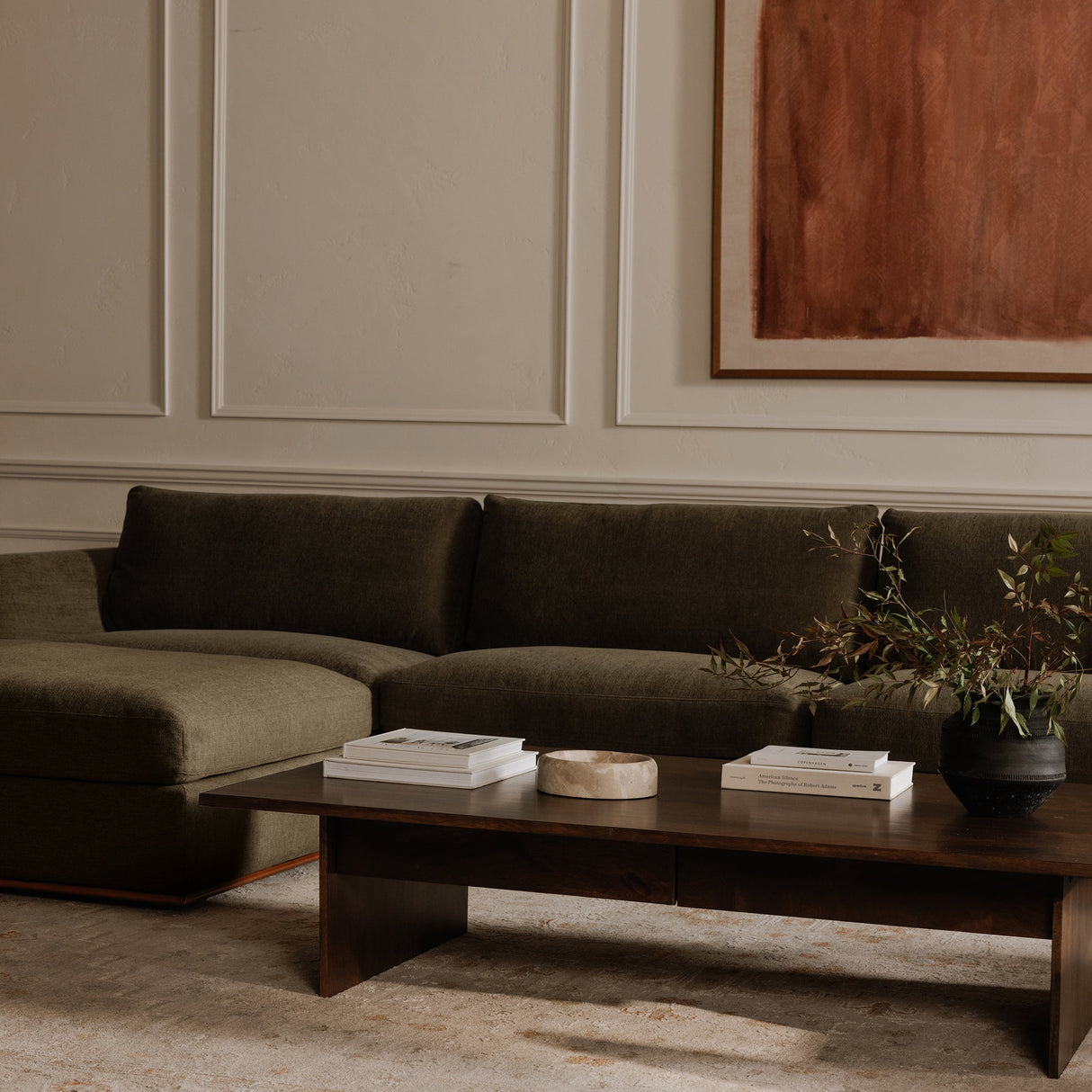 Rue Dark Green Nook Modular Sectional by Moe's Home at Eve Furniture