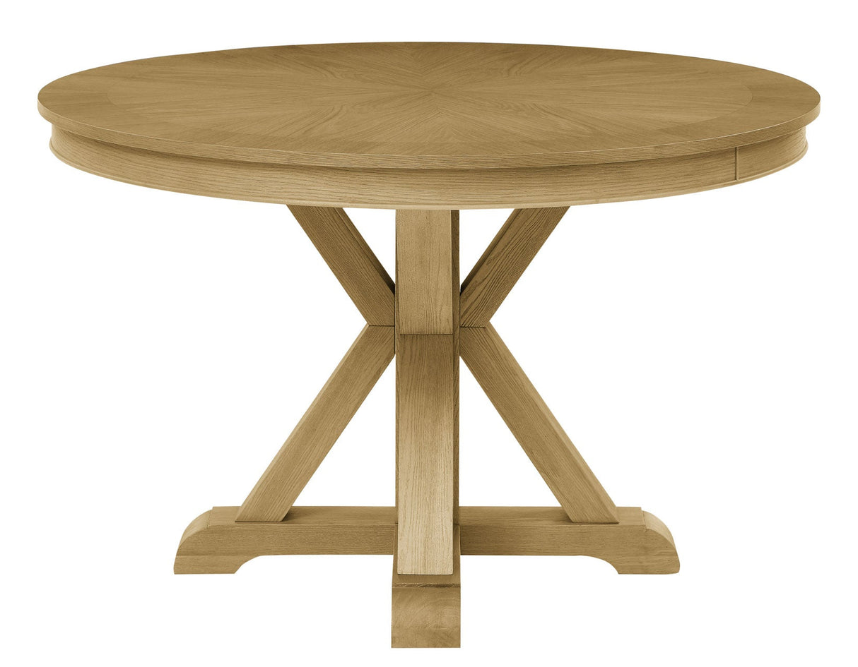Rylie 48-inch Round Dining Table, Natural Finish by Steve Silver at Eve Furniture