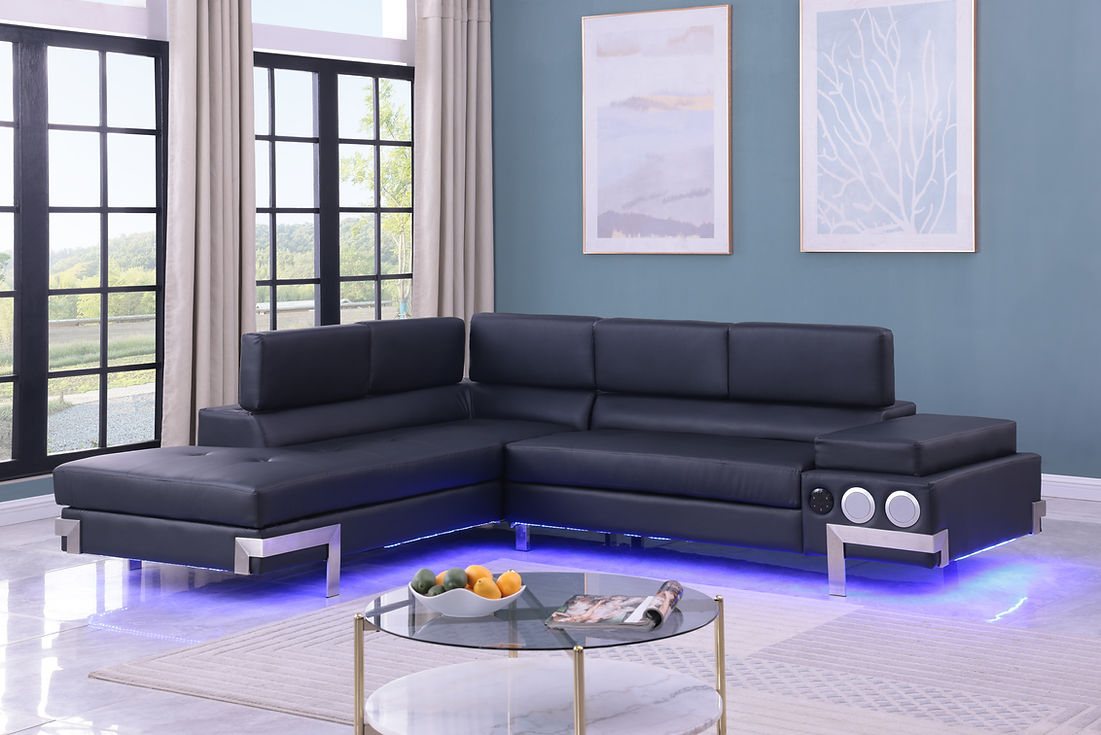 Magic (LED & Speaker) Black Sectional by New Era Innovations at Eve Furniture