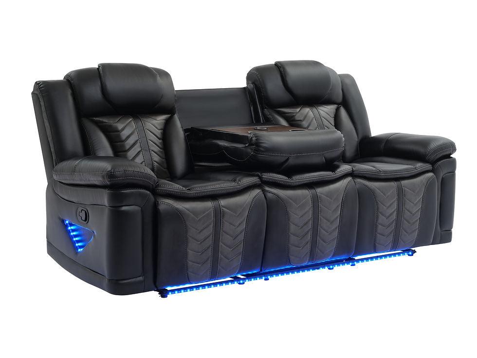 Prime Time Black Reclining Sofa & Loveseat by New Era Innovations at Eve Furniture