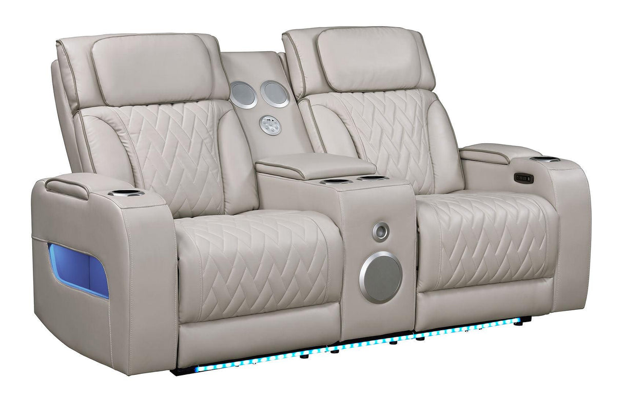 Skyline Sand 3-Piece Power Reclining Living Room Set by New Era Innovations at Eve Furniture