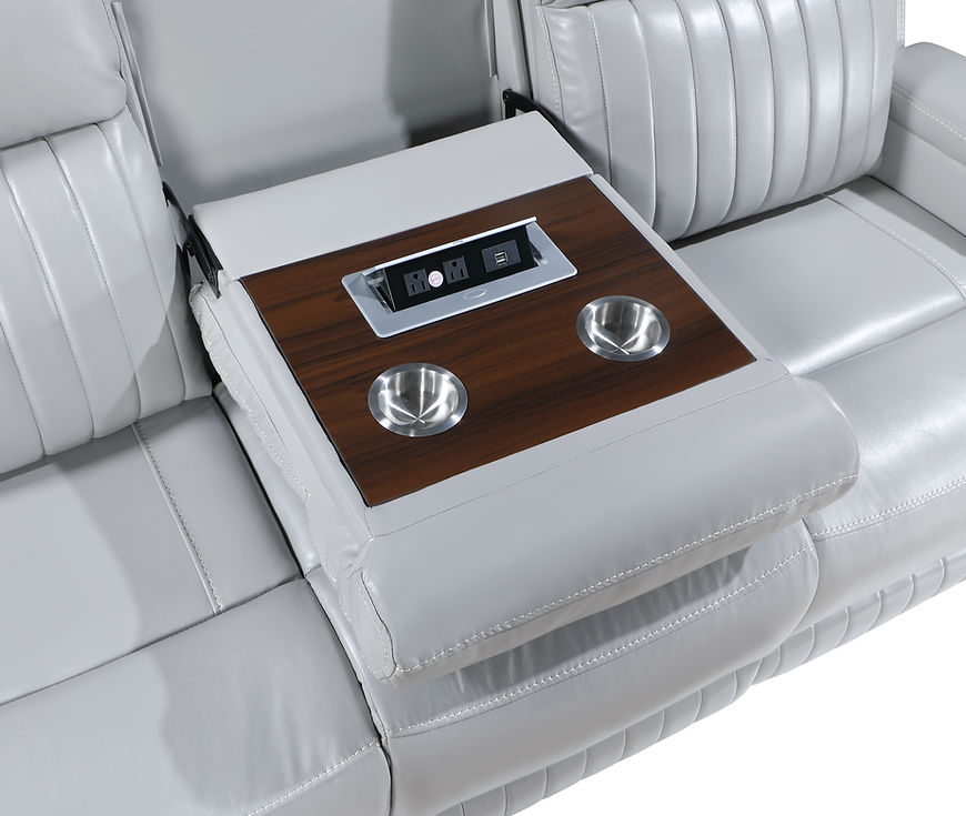 Ethan Light Grey 3-Piece Reclining Living Room Set by New Era Innovations at Eve Furniture