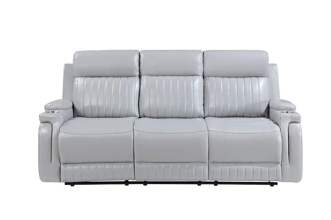 Ethan Light Grey 3-Piece Reclining Living Room Set by New Era Innovations at Eve Furniture