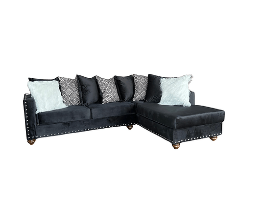 Royal Black Right Arm Facing (RAF) Sectional by New Era Innovations at Eve Furniture