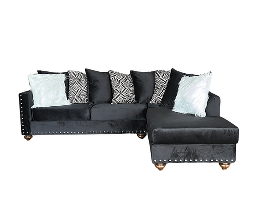 Royal Black Right Arm Facing (RAF) Sectional by New Era Innovations at Eve Furniture