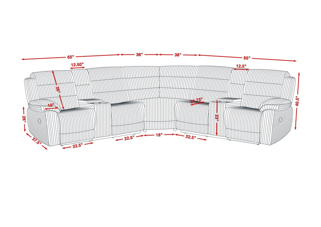 Calantha Grey Manual Reclining Sectional by New Era Innovations at Eve Furniture