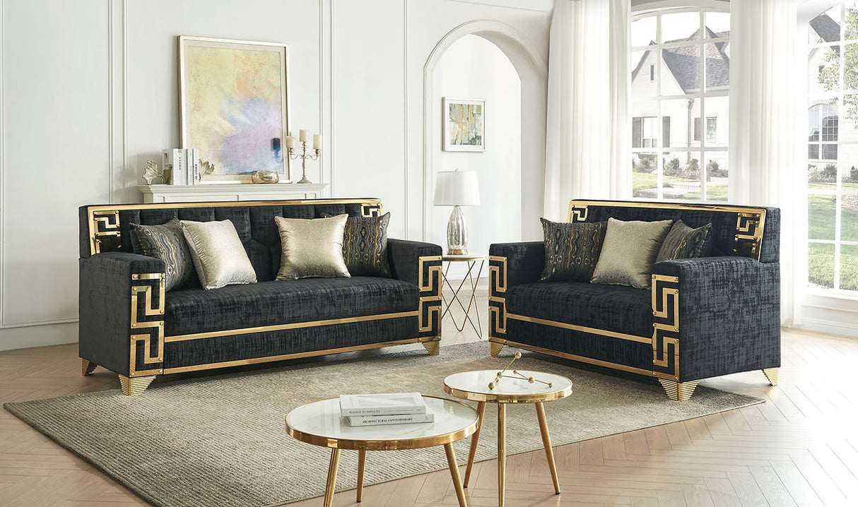 Hira Black Living Room Set by New Era Innovations at Eve Furniture