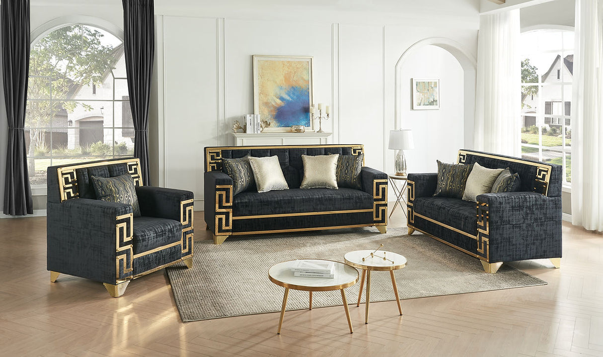 Hira Black Living Room Set by New Era Innovations at Eve Furniture