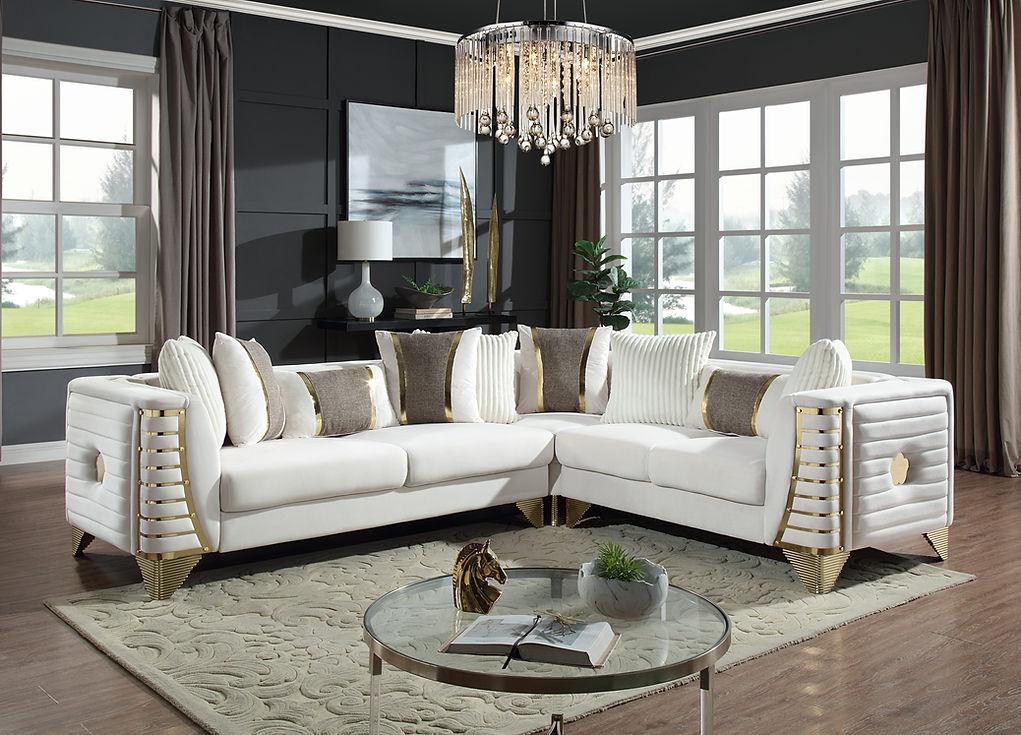 Donovan Cream 3-Piece Sectional by New Era Innovations at Eve Furniture